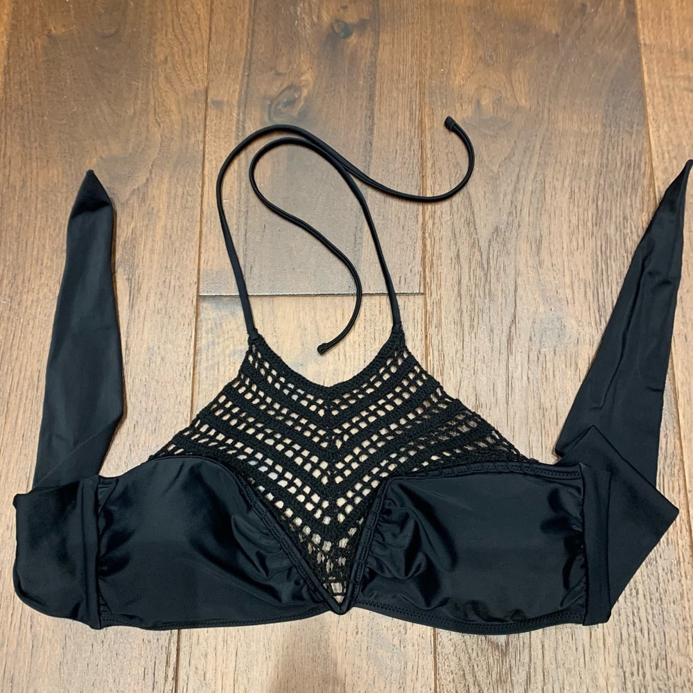 Raisins Black Crochet Bikini top